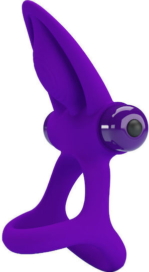 Pretty Love Testicles Δονούμενο Δαχτυλίδι Πέους Σιλικόνης Μωβ BI-210306