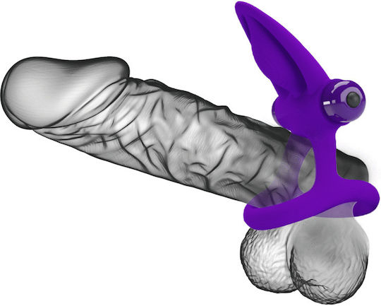Pretty Love Testicles Δονούμενο Δαχτυλίδι Πέους Σιλικόνης Μωβ BI-210306