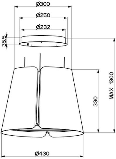 Faber BEAT WH MATT F45 Απορροφητήρας Νησίδα 45cm Λευκός