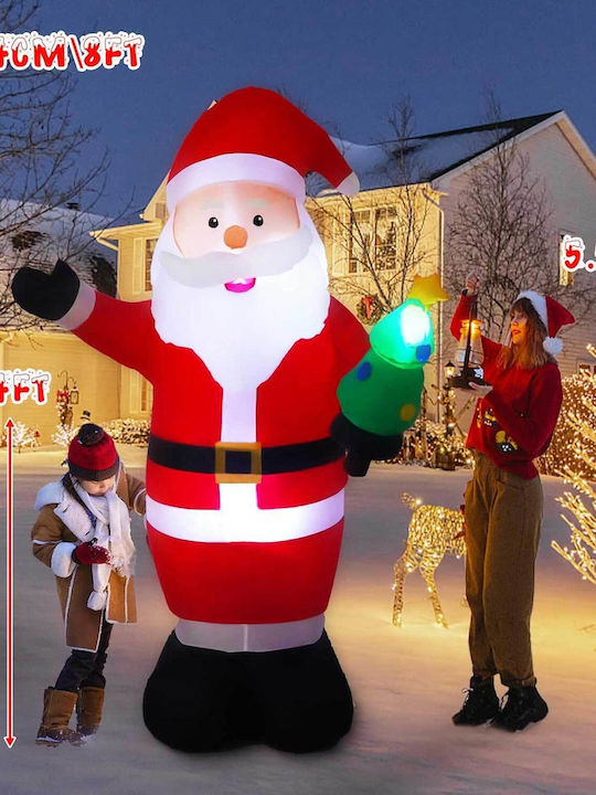 Inflatable Illuminated Santa Claus Red 22.7x17.9cm Vintoney Qm-laoren Christmas