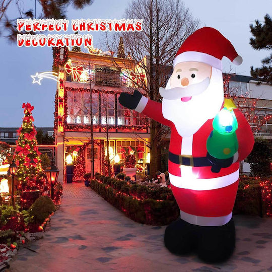 Inflatable Illuminated Santa Claus Red 22.7x17.9cm Vintoney Qm-laoren Christmas
