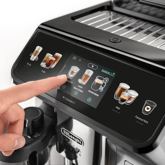 De'Longhi Eletta Explore Automatic Espresso Coffee Machine 1450W Pressure 15bar with Grinder Silver ECAM 450.65.S