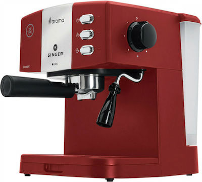 Singer Automatic Espresso Machine 850W Pressure 20bar Red