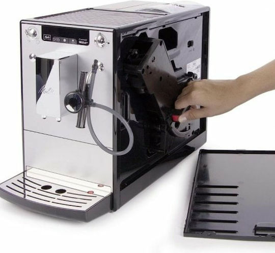 Melitta Caffeo Solo & Perfect Milk Automatic Espresso Coffee Machine 1400W Pressure 15bar for Cappuccino with Grinder Silver 208135