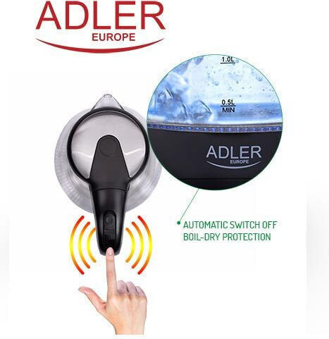Adler Kettle 1.5lt 2000W Gray