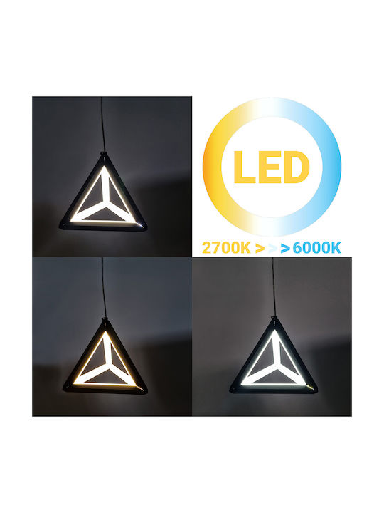 Globobox Κρεμαστό Φωτιστικό Μαύρο LED 16.5x16.5εκ.