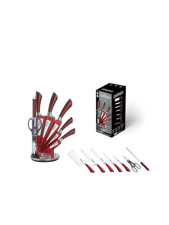 Cheffinger Knife Set with Block from Stainless Steel 8pcs