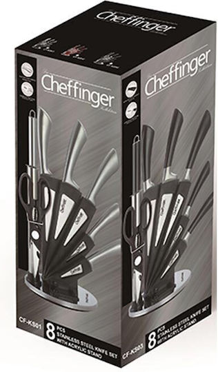 Cheffinger Knife Set with Block from Stainless Steel 8pcs