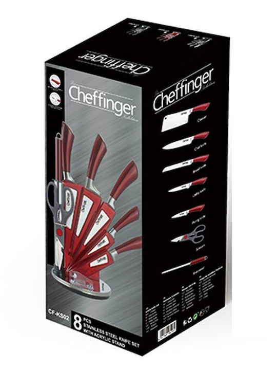 Cheffinger Knife Set with Block from Stainless Steel 8pcs