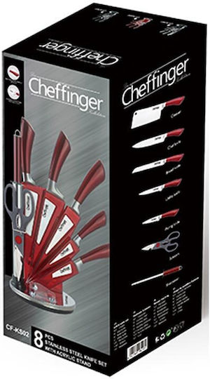 Cheffinger Knife Set with Block from Stainless Steel 8pcs