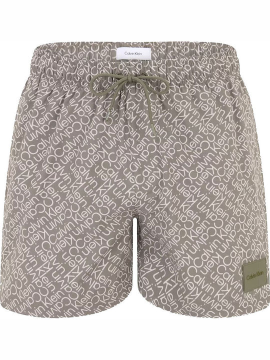Herren Badebekleidung Shorts Khaki mit Mustern