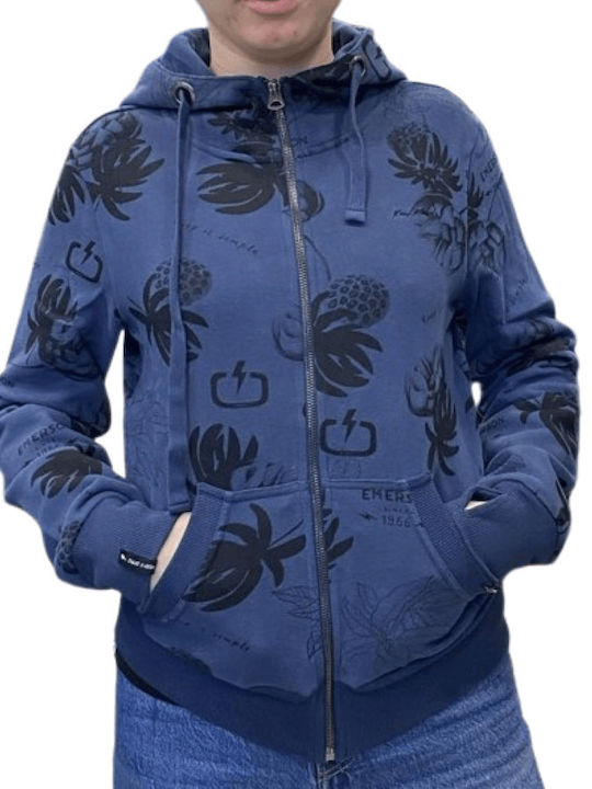 Women's Hooded Cardigan Sweatshirt Blue