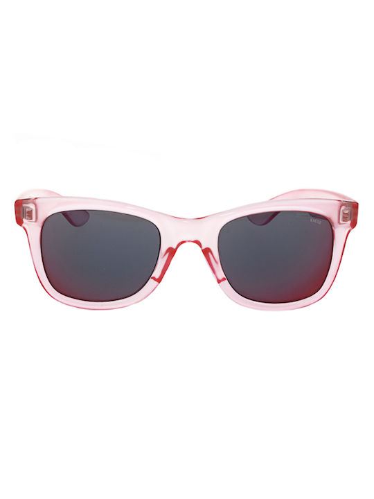 Exess Women's Sunglasses with Pink Plastic Frame and Blue Mirror Lens 3-1455 9027RT