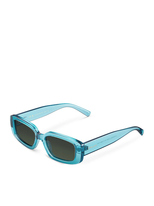 Meller Women's Sunglasses with Blue Plastic Frame and Green Lens AKI-OCEANOLI