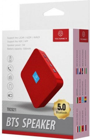 Techancy Boxă Bluetooth 5W cu Radio Roșu TF34005
