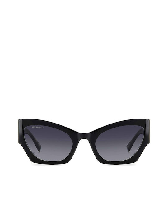 Dsquared2 Sonnenbrillen mit Schwarz Rahmen und Schwarz Verlaufsfarbe Linse D2 0132/S 807