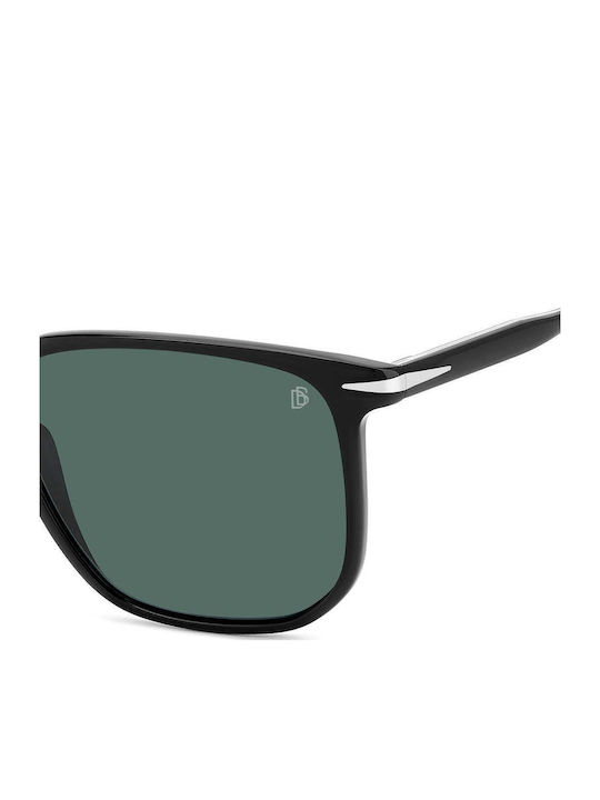 David Beckham Men's Sunglasses with Black Plastic Frame and Green Lens DB 1141/S 807/QT