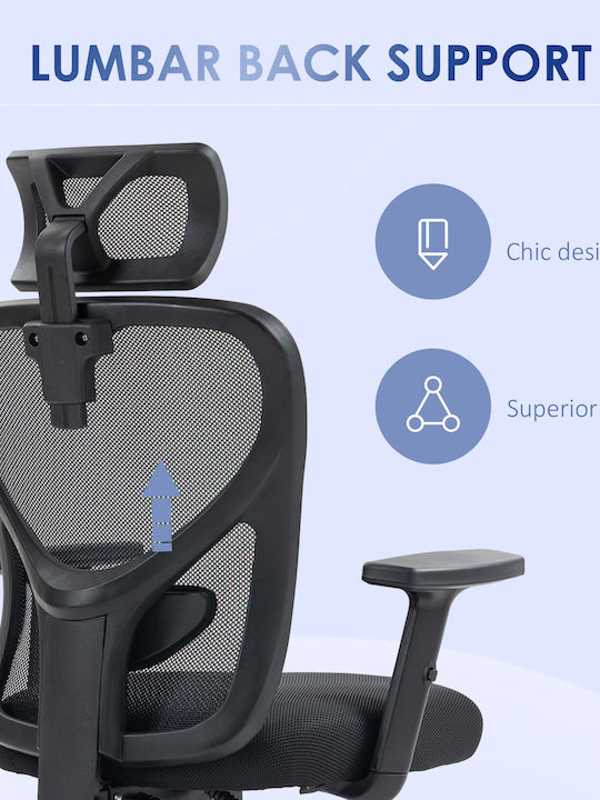 Vinsetto Office Chair With Recline And Adjustable Arms Black