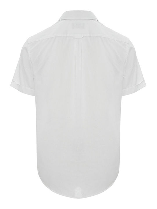 Fil A Fil Short-sleeved Cotton Shirt White