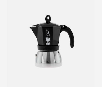 Bialetti Moka Induction Stovetop Espresso Pot 6 Cups Negru