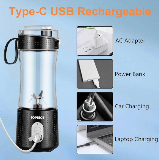 TopEsct A1-01 Blender with Plastic Jug 380 ml Black