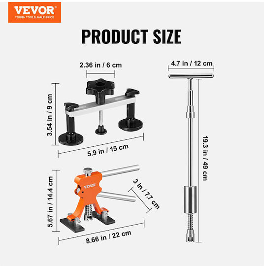 Vevor Repair Kit for Car Dents Black 69pcs