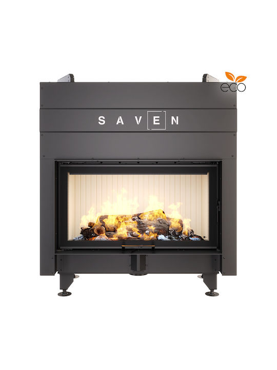 Saven Ενεργειακό Τζάκι Ξύλου 19kW Ίσιο με Συρόμενες Πόρτες Κλειστού Δοχείου