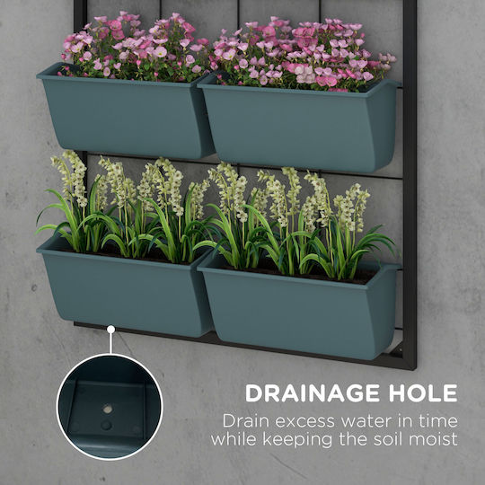 Outsunny Pot Plastic Dark Green 52x14x66cm.