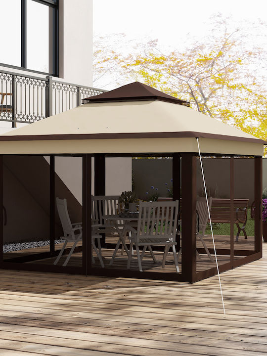 Outsunny Κιόσκι Κήπου Καφέ 3x3m