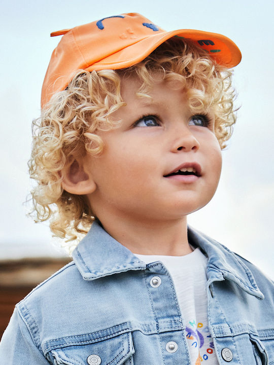 Mayoral Kids' Hat Jockey Fabric Orange