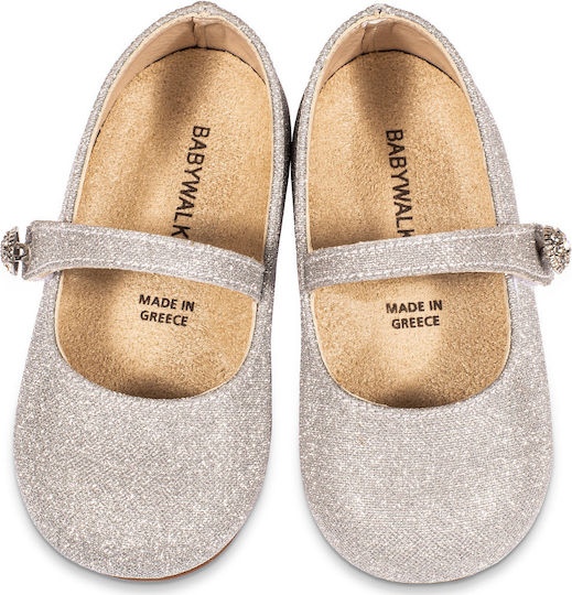 Babywalker Βαπτιστικές Υφασμάτινες Μπαλαρίνες Silver