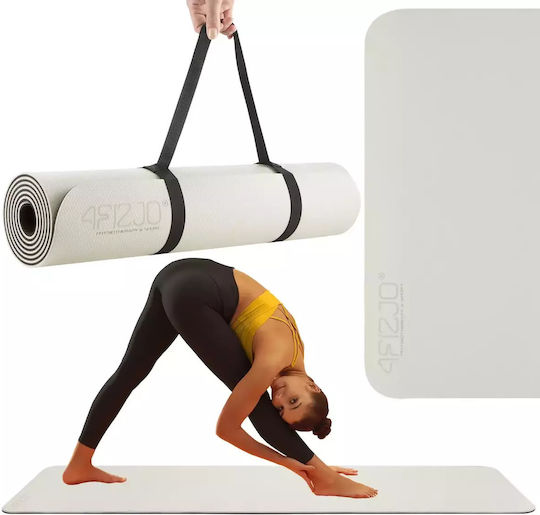 4FIZJO Στρώμα Γυμναστικής Yoga Άσπρο - Μαύρο (180x60x0.6cm)
