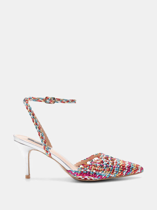 Luigi Pointed Toe Multicolour High Heels with Strap