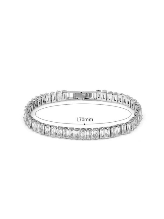 Women's Riviera Bracelet with Zircon Stones White steel 316L silver bode 03359