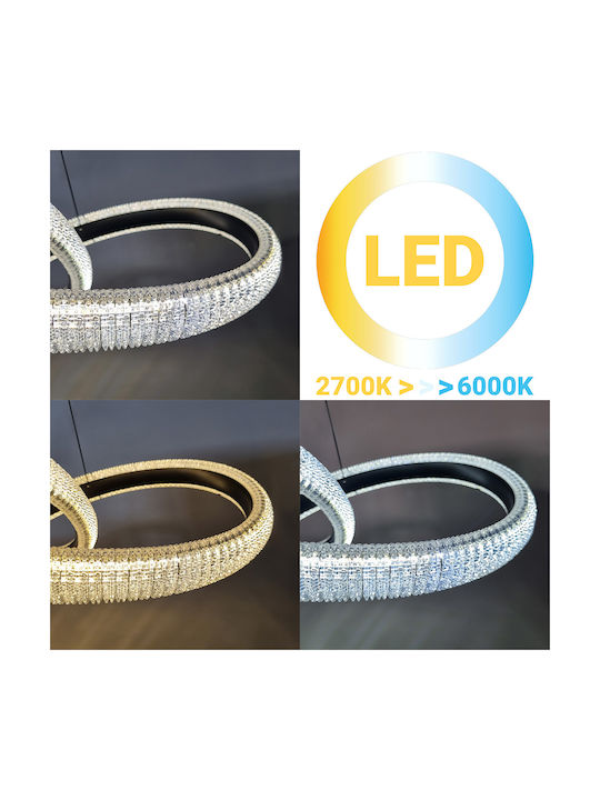 Globobox Κρεμαστό Φωτιστικό Μαύρο LED 62x26x28εκ.