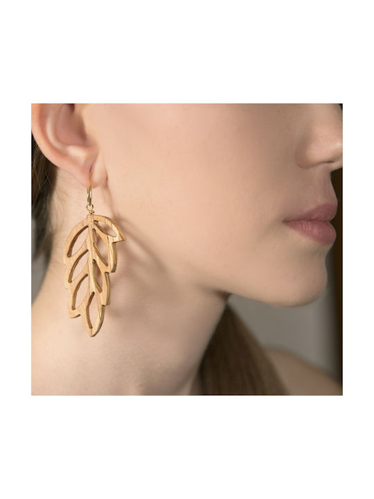 WOMEN'S NATURAL OLIVE WOOD EARRINGS APOXYLO WOOD 708 OLIVE LEAVES