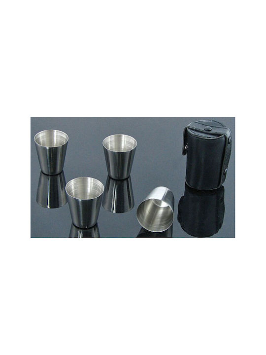 Shot Glasses made of Metal in Gray Color 4pcs