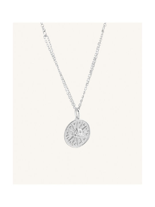 Silver Sterling Silver 925 Boho Sun Coin Silver necklace