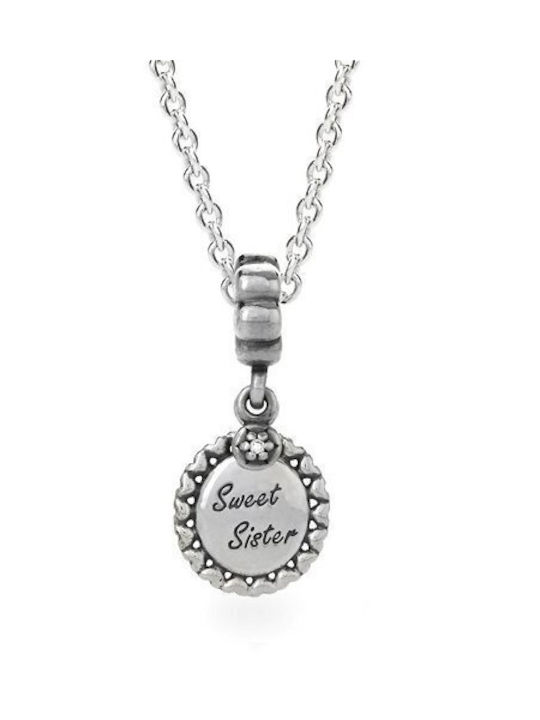 Sweet Sister silver pendant with clear cubic zirconia Pandora 791126CZ