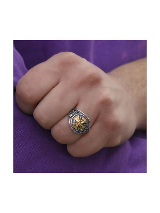 Men's Silver Ring 925° with Cross (P-69563)