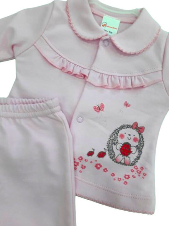 Beboulino Kinder Set mit Hose Winter 2Stück Rosa