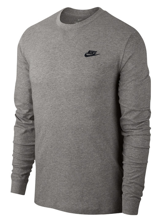 Nike Sportswear Club Men's Long Sleeve Blouse Gray