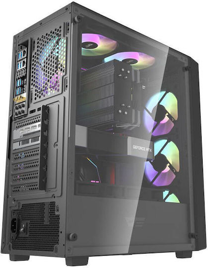 Darkflash DK353 Gaming Middle Tower Carcasă Calculator cu Fereastră Laterală Negru