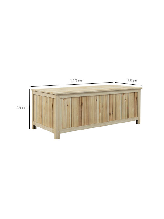 Bank Außenbereich Holz mit Kissen 120x55x45cm