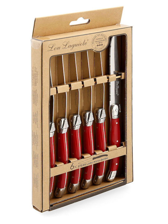 Lou Laguiole Rustic Steak Knives of Stainless Steel 552939 6pcs