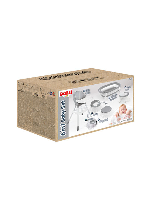Dolu Scaun Înalt De Masă Bebe 6 În 1 Gri