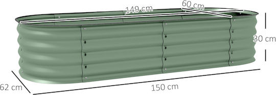 Outsunny Blumenkasten Metallisch Green 150x62x30cm.