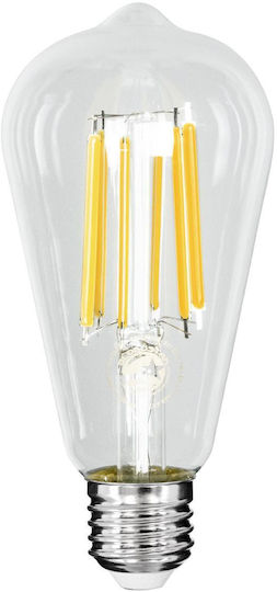 GloboStar LED Bulb 7W 145mm for Socket E27 and Shape ST64 Warm White 1470lm
