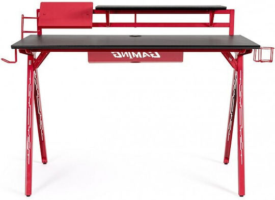 Γραφείο Gaming 135.5x60x95εκ. Κόκκινο/μαύρο