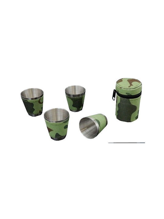 Camo Θήκη Shot Glasses made of Metal in Gray Color 4pcs